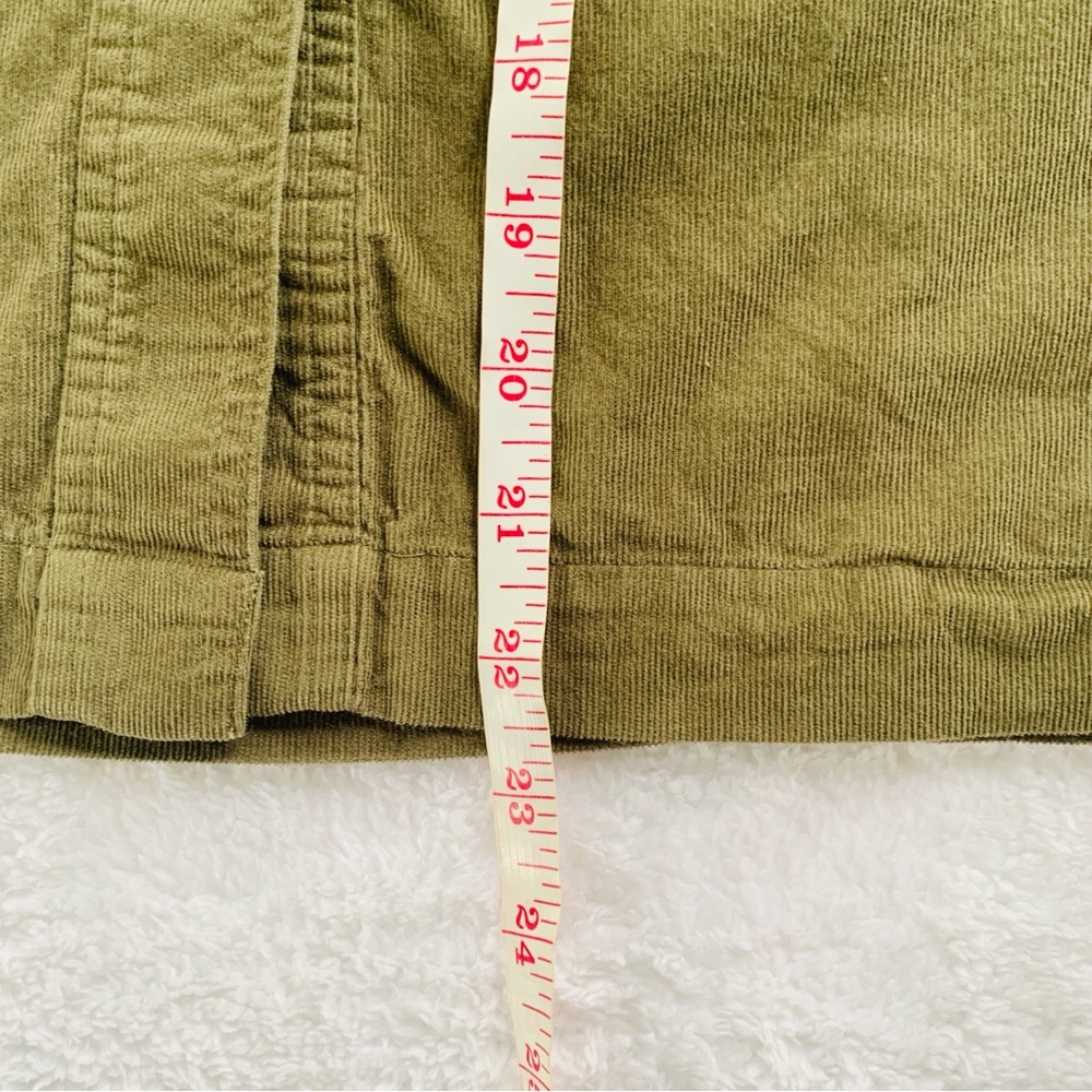 American Eagle Green Button Front 100% Cotton Corduroy Skirt | Size 12 - Picture 6 of 9
